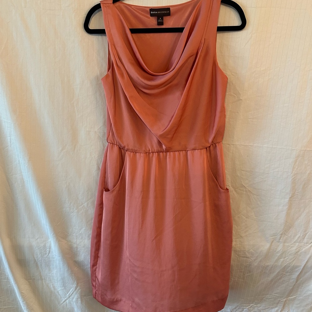 Peach silk dress
